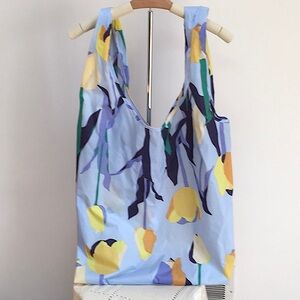 Vintage EUC Big Baggu Reusable bag purse tote Tulips Discontinued print
